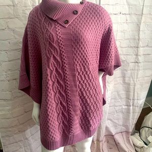 NWT TALBOTS CAFTAN PONCHO SZ L LAVENDER $129